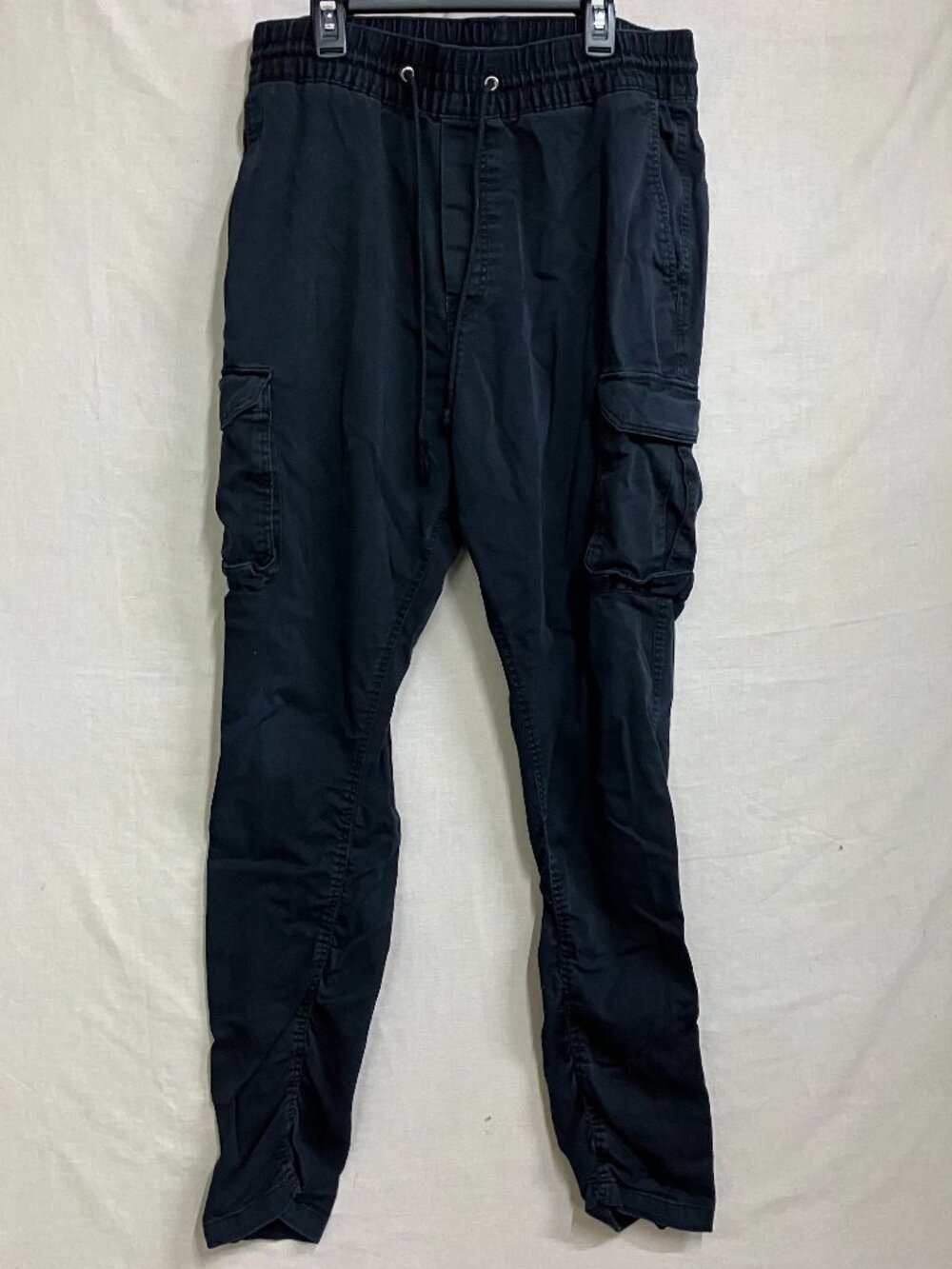 Clockhouse Cargo Pants Women's 32 Black Drawstring Utility Multi Pocket Trousers